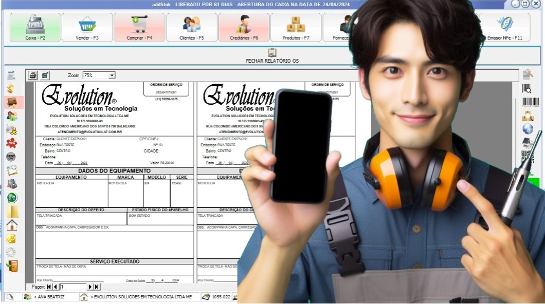 Celulares e assistência técnica, Informática e eletrônicos, Eletrodomésticos.