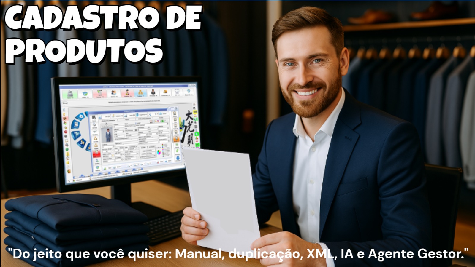 CADASTRO DE PRODUTOS COMPLETO: XML, MANUAL, IA E AGENTE GESTOR DE SOLUÇÕES