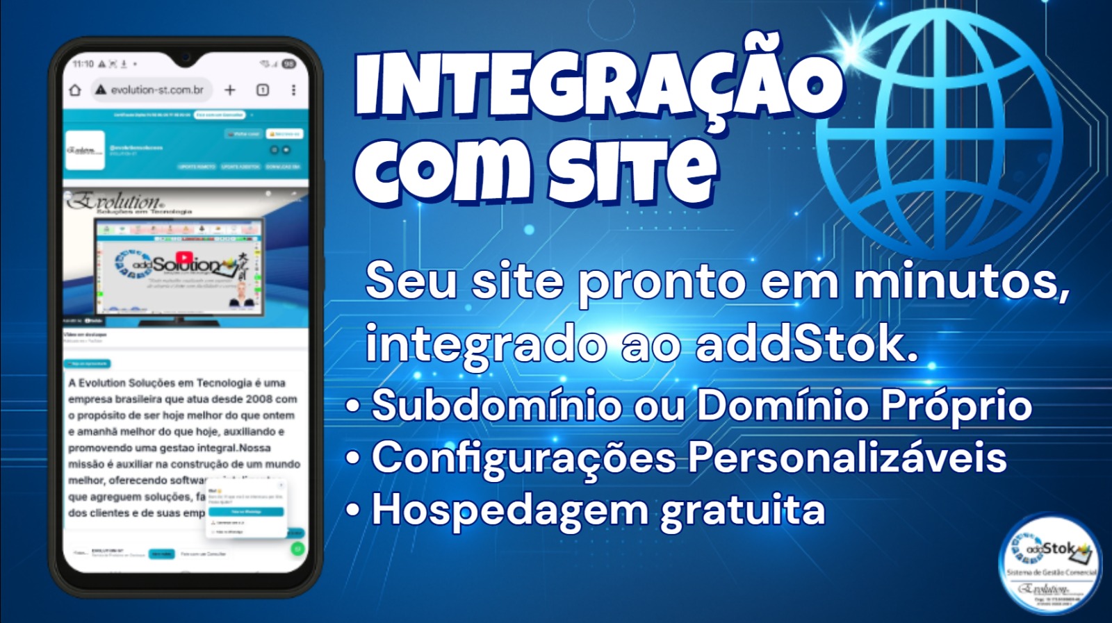 Integração Site Institucional Integrado ao sistema e ao Youtube